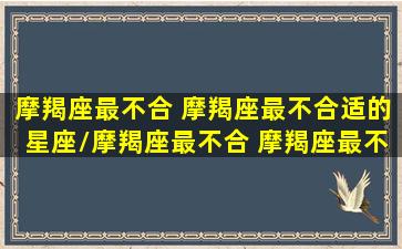 摩羯座最不合 摩羯座最不合适的星座/摩羯座最不合 摩羯座最不合适的星座-我的网站